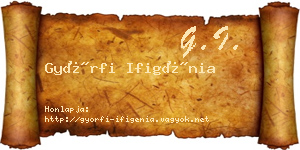 Győrfi Ifigénia névjegykártya